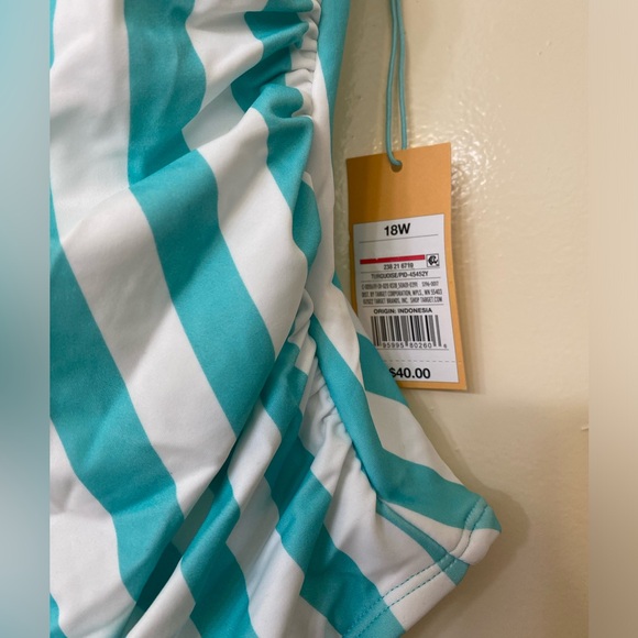 Turquoise striped one piece bathing suit - Kona SOL - Picture 3 of 7